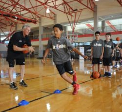 Las Vegas, NV -July 13: Kids along with NBA legend Eddie Johnson and rookie Malik Beasley participate in the NBA FIT Clinic Presented by Under Armor on July 13, 2016 at the UNLV Student Recreation Building. NOTE TO USER: User expressly acknowledges and agrees that, by downloading and/or using this Photograph, user is consenting to the terms and conditions of the Getty Images License Agreement. Mandatory Copyright Notice: Copyright 2016 NBAE (Photo by Bart Young/NBAE via Getty Images)